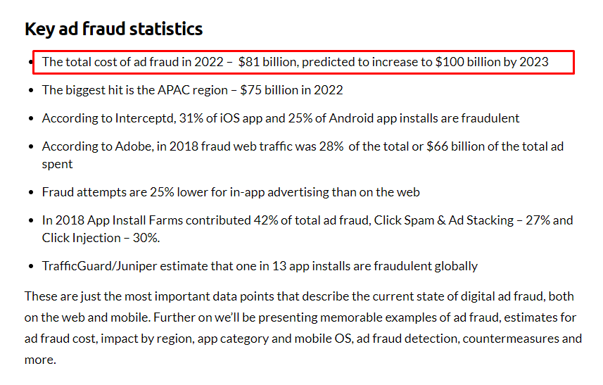 Key ad fraud statistics