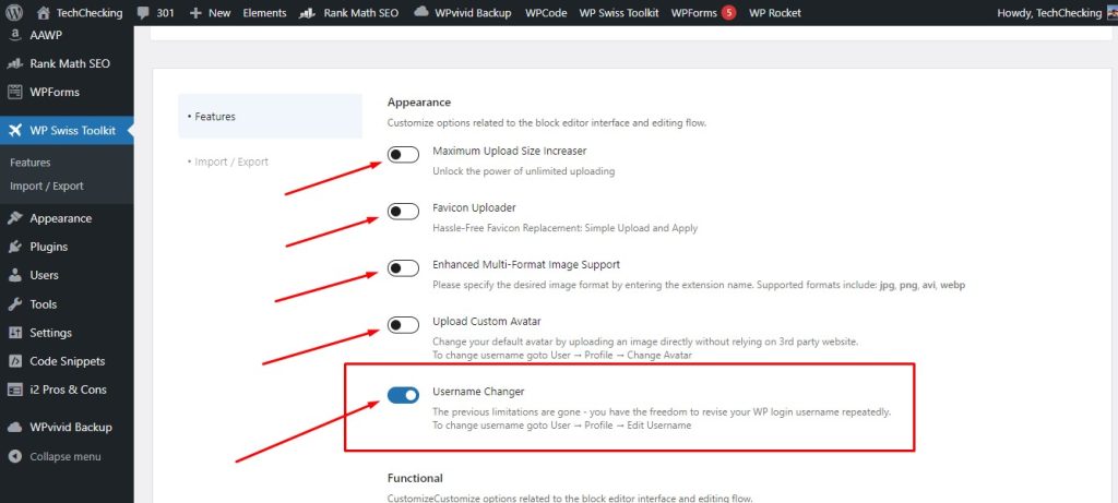 Access Swisstoolkit's Username Change Feature(How Can I Edit My WordPress Username)