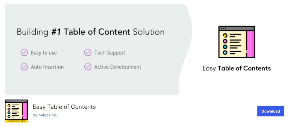 easy table content WP Messiah