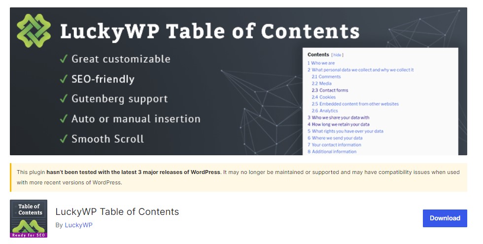 luckey wp table of contents WP Messiah