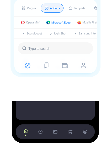 Wp Mobile Bottom Menu 18 premade design three