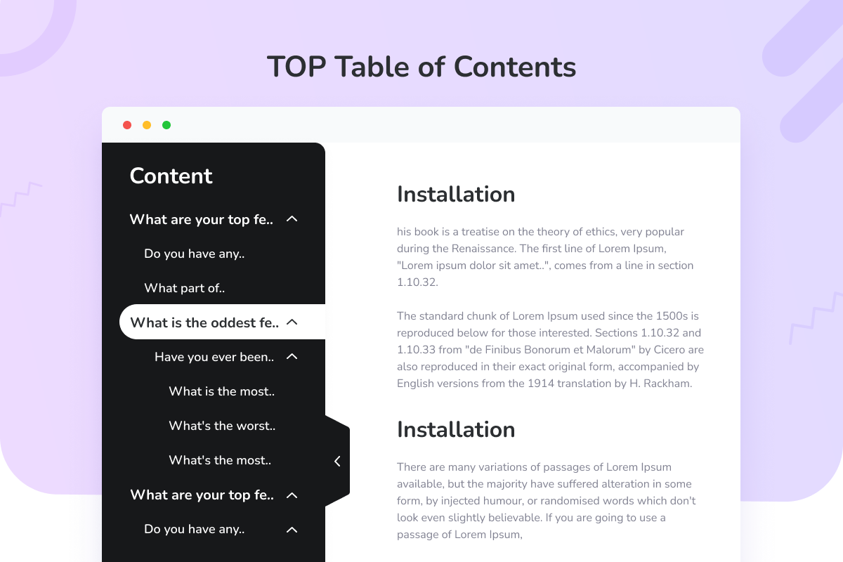 Top Table of Contents 5 table of content 4