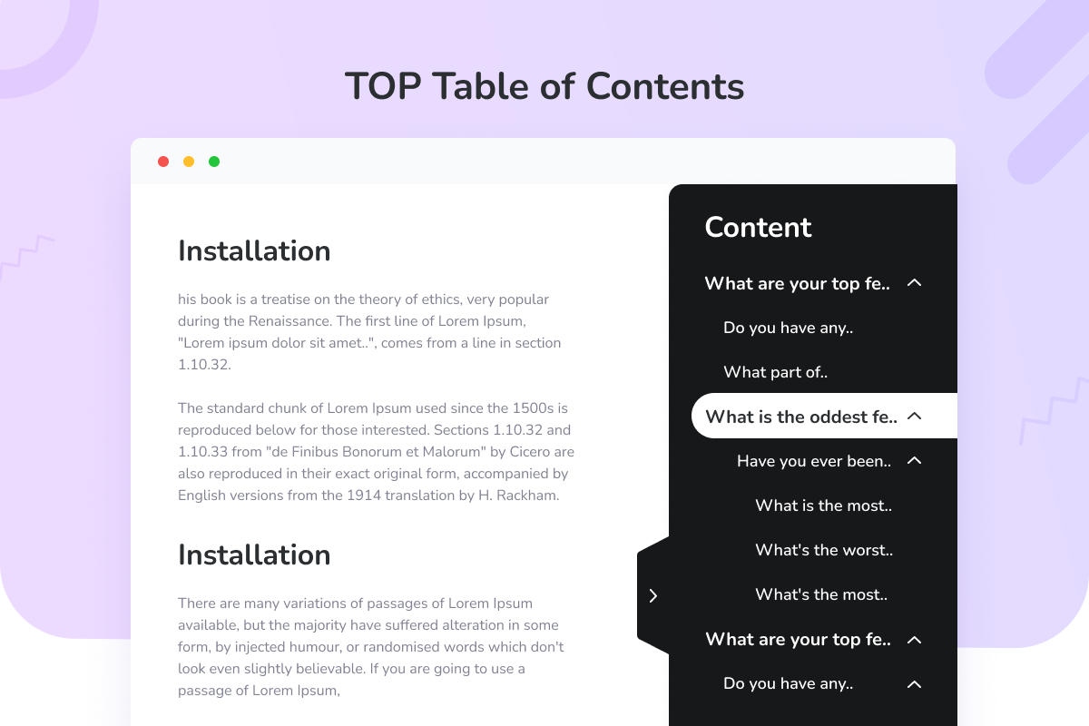 Top Table of Contents 6 table of content 5