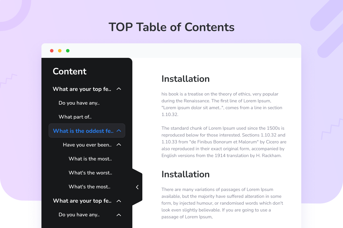 Top Table of Contents 7 table of content 6